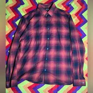 Express Flannel button up orange black NEVER WORN NEW WITH TAGS